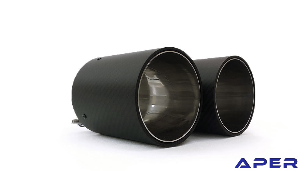 Black Exhaust Tips in Carbon Fiber High Quality | # APER AUTOSTYLE