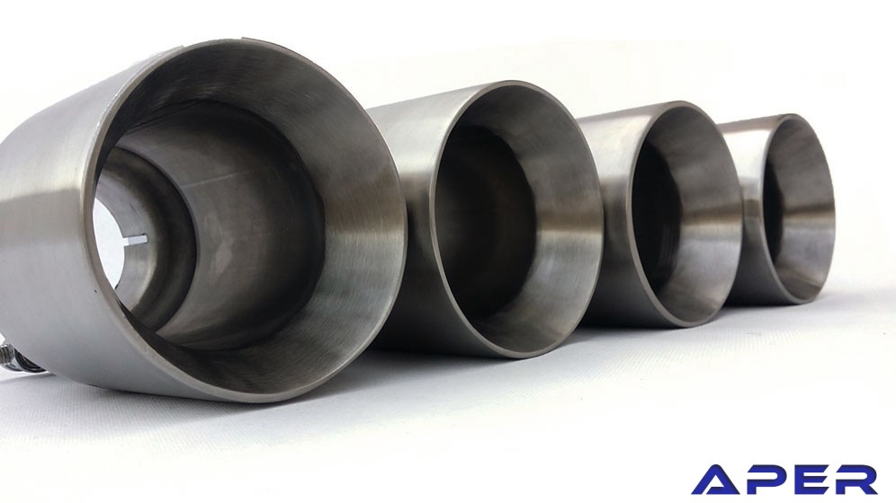 4 inch Exhaust Tips Brushed Finish 100mm APER AUTOSTYLE
